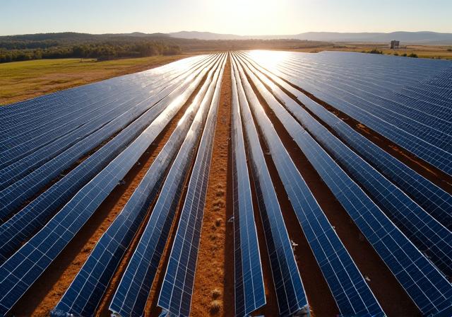 Aerial view of the Goulburn Valley Solar Farm