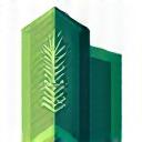 Building with a leaf symbol icon