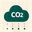 Cloud with CO2 text icon