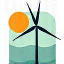 Wind turbine and sun icon
