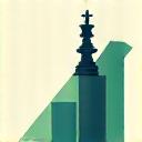 Chess piece on a growth chart icon